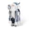 Glitzhome; Glitzhome® 18" Faux Fur Deluxe Blue Christmas Santa Figurine with Porcelain Face; Category:Christmas Santas; Image:2